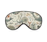 Marine Animal Pattern Sleep Mask for Women Men Side Sleeper Eye Cover with Adjustable Strap Soft Breathable Blackout Mask Slip-Free Deep Sleeping Travel Essentials