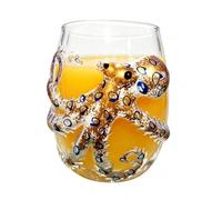 Marine animals Glass 3D Reindeer, Gift for Xmas and Secret Santa , Gift | Festive 3D Drinking Glasses Christmas, 6 Designs Tree Santa Snowman Reindeer Wreath Stocking, Party(A)