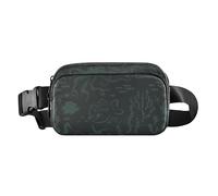 Marine Animals Green Trendy Fanny Waist Pack for Women Men Teens Water Resistant Sling Chest Bag with Adjustable Strap for Travel Gym Work, Marine Animals Green, One Size