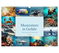 Marine animals in danger - Our oceans, our responsibility UK-Version (Wall Calendar 2026 DIN A3 Landscape), CALVENDO 12 Month Wall Calendar