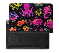 Marine Animals Passport Holder for Travel Cover Wallet