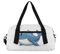 Marine Animals Whales Kids Duffle Bag Boys Girls Small Sport Dance Gym Bag for Overnight Travel Weekender Carry On, Whale Cartoon Pattern, 18.5"L x 9.4"W x 7.8"H