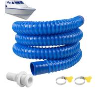 Marine Bilge Pump Hose 1-1/8 Inch Plumbing Kit, Boat Drain Pipe Hose | Thru Hull Scupper Flapper Valve, Heavy Duty Drain Hose With Clamps And Connectors, RV Boat Marine Accessories