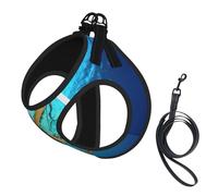 Marine Biology Printing Puppy Summer Vest Harness With Reflective,Dog Accessories For Small Medium Large Dogs And Cats