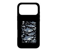 Marine Biology Sketchbook Sharks Stingrays Jellyfish Octopus Case for iPhone 17 Pro Max