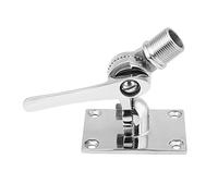 Marine Boat Antenna Base Mount 316 Stainless Steel Dual Axis Adjustable Heavy Duty Ratchet Mount for Deck or Side Mounting on Slanted Level Surfaces Silver 64x92mm