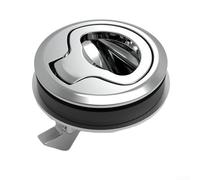 Marine Boat Flush Pull Latch, Round Locking Hatch Hardware, Zinc Alloy Door Deck Lift Key, Black Silver 38Mm Standard Cutout Recessed Handle(Silver)