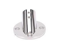Marine Boat Hand Rail Fittings Stainless Steel 30 Degree Pipe Round Base Handrail Accessory Heavy Duty Corrosion Resistant for Yachts and Marine Applications Mirror Polishing (25mm)