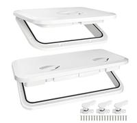 Marine Boat Hatch&Lid,Marine Deck Access Hatch White Rectangle Boat Deck Access Door Cover Lid for Bass/John/Fishing/Skiff/Sailboat/Yacht,Waterproof Cover Easy to Install,10.63”X14.76+17.3”X12.4”-2PCS