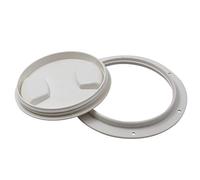 Marine Boat RV White 5" Round Hatch Cover Twist Out Deck Plate Screws