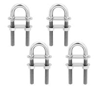 Marine Boat U Bolt Stern Bow Eye Tie Down, RV Yacht Stainless Steel with Hex Nuts & Washers, 4-1/2” Overall Length, 3/8“ Stock, 3“ Thread Length (4 PCS)