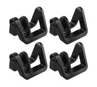 Marine Buffer Ball Hook with Quick Release for Fishing Boat, Adjustable Bracket Compatible with 1" and 1.25" Square Rails, 3/8" Rope Pass-Through, Black ABS Marine Cushioning Clip 4 packs in black