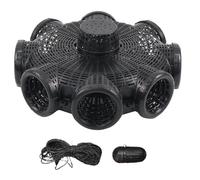 Marine Cage Trap - 37x11 Centimeter PP, Multi Opening Shellfish Pot, Durable Minnow Basket | Crawdad Prawn Mudbug Trout Estuary Shore Bayou Reservoir Jetty Dam Deep Water Low Tides Waves