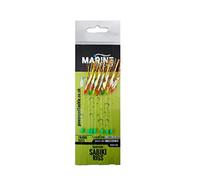 Marine Cast 7 hooks sabiki rigs/Mackerel feathers (5/10 pack) (Gold Flash(5pack))