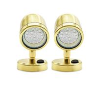 MARINE CITY Brass Swivel Head Cabin Reading LED Light, Durable, Adjustable, Versatile, MR 16-3 W for Marines, Boats, Yachts, Ships (Pack of 2)