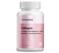 Marine Collagen Capsules - with Hyaluronic Acid, Biotin & Vitamin C - High Strength Complex for Skin Hair Support - Hydrolysed Type 1 - Collagen Supplements for Women & Men - 60 Capsules, VitaVerus