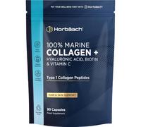 Marine Collagen Capsules with Hyaluronic Acid, Biotin & Vitamin C | Type 1 Collagen Peptides - 100% Marine - Supplement for Men & Women - 90 Count - by Horbaach