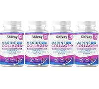 Marine Collagen Complex with Vitamin C, Hyaluronic Acid, Biotin | 1000mg Hydrolysed Type I Collagen Supplement | 240 Capsules - 4 Month Supply | Made in UK by Shivay Herbals (Pack of 2)