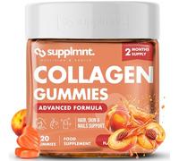 Marine Collagen Gummies, Hydrolysed Collagen Peptides w/Biotin, Hyaluronic Acid & Vitamin C, Collagen Supplements for Women & Men, Collagen for Skin, Hair & Nails (One Size, Peach)
