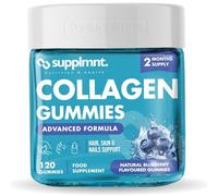 Marine Collagen Gummies, Hydrolysed Collagen Peptides w/Biotin, Hyaluronic Acid & Vitamin C, Collagen Supplements for Women & Men, Collagen for Skin, Hair & Nails (One Size, Blueberry)