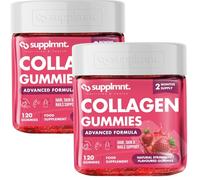 Marine Collagen Gummies, Hydrolysed Collagen Peptides w/Biotin, Hyaluronic Acid & Vitamin C, Collagen Supplements for Women & Men, Collagen for Skin, Hair & Nails (Dual Pack, Strawberry & Strawberry)