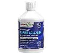 Marine Collagen Liquid 10000mg | Sugar Free | Hydrolysed Collagen Peptides | Hyaluronic Acid, Biotin, Silica, Vitamin C, Vitamin D3 | Skin, Hair, Nai