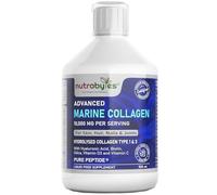 Marine Collagen Liquid 10000mg | Sugar Free | Hydrolysed Collagen Peptides | Hyaluronic Acid, Biotin, Silica, Vitamin C, Vitamin D3 | Skin, Hair, Nails | Liquid Collagen Supplement for Women & Men