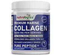 Marine Collagen Powder 10000mg | Hydrolysed Collagen Peptides Type 1 & 3 with 19 Amino Acids for Skin, Hair, Nails & Joints | Unflavoured | Collagen Supplement for Women & Men | 30 Day Supply (300g)