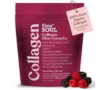 Marine Collagen Powder | Clinically Proven Collagen Supplement for Women with Hyaluronic Acid & Vitamin C | 100% Type I Hydrolysed Collagen Peptides for Hair, Skin & Nails | Collagen Glow by Free Soul