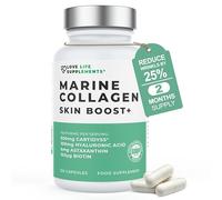 Marine Collagen Skin Boost+ with Astaxanthin & Hyaluronic Acid, 120 Capsules - 2 Month Supply, Also Cartidyss® (Type II), Vitamin C, Vitamin E, Bamboo Stem Extract, Biotin - for Skin, Hair, Nails