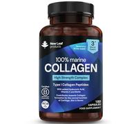 Marine Collagen Supplements for Women and Men, 1060mg 180 Capsules, 3 Month | 3 Month Supply with Hyaluronic Acid Supplements, Vitamin C, Biotin, Hydrolysed Collagen Peptides Capsules , UK Made, New Leaf