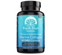 Marine Collagen Tablets 1000mg - 90 Premium Type 1 Hydrolysed Collagen Capsules with Hyaluronic Acid, Vitamin C, E, B2, Biotin, Zinc, Copper and Iodine - Made in The UK by Fresh Start Nutrition