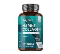 WeightWorld Hydrolysed Marine Collagen Tablets 1800mg - 2 Months Supply - Type I & III Peptides - with Vitamin C - 180 Tablets