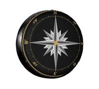 Marine Compass Nautical Spare Tire Cover Camping Tire Wheel Covers Weatherproof Wheel Tire Protector Waterproof Dust-Proof Tyre Covers Universal Fit for Trailer RV SUV Truck Off-Road Vehicle 17 Inch
