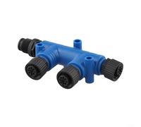 Marine Connector M125P 37 Way T Splitter for NMEA 2000 Backbone, Threaded Lock with 5 Pin, 4A Current, Suitable for Garmin and Simrad Devices (1 male to 3 female)