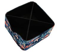 Marine Coral Turtle 4-Layer Fold Box - Removable Dividers, Hand-Washable Organiser, Sturdy PP Body, Desk/Dorm/Travel Sorting Box, Mini Size with Big Capacity