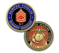 Marine Corps E7 Challenge Coin! USMC GySgt Rank Military Coin. Gunnery Sergeant Challenge Coin! Designed by Marines For Marines - Officially Licensed Product!