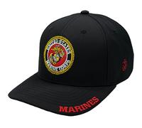 Marine Corps Logo Hat for Men Women USMC Hat, Official Licensed US Marines Seal Embroidered Veteran Baseball Cap, Black, One size