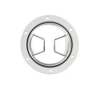 Marine Cover Boat Deck Access Plate Panel Lid With Rubber Gasket Watertight Seal Build Flush Mount Round Opening Suitable for vessel maintenance gear storage marina use , Transparent White , 4 Inch