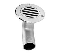 Marine Deck Drain, Stainless Steel Heavy Duty Cover, Through Hull Drainage Mirror Cover | For Use on Ships Yachts in Kitchens Showers Bathrooms and Sinks