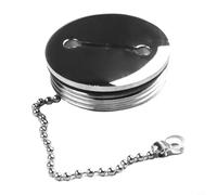 Marine Deck Fill Replacement 2 Inch Fuel Gas Tank Cap with Chain, 316 Stainless Steel Construction and Rubber Gasket Seal