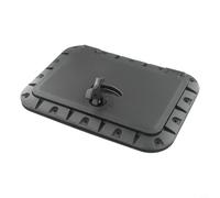 Marine Deck Square Hatch for ACCESS Plate Black Low Profile 90-Degree Locking Hinges Round Latch Plastic 25x35cm With Red Storage Bag For Boat for