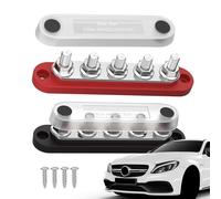 Marine Distribution Block - Heavy Duty Busbar, Duals Terminal Build | Automotive Power Junction With Red Black Secure Screws For Boats RV Trucks Enhancing Reliable Electric Systems And Neat Wiring Set