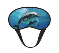 Marine Dolphin Sleep Mask for Side Sleeper, Blackout Eye Mask for Women Men, Zero Pressure Sleeping Masks Soft Breathable Eye Cover Comfortable Blindfold Eyeshade for Night Sleep
