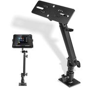 Marine Electronic Monitor Mount, Anodized Aluminum Fish Finder Bracket with 18-24 Inch Adjustable Height, 350° Swivel, Universal Mounting Plate Fits for Garmin, Lowrance, Humminbird, and More