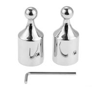 Marine Grade 316 Stainless Steel Eye End Ball 2Pcs With 22mm Diameter For Bimini Tops, Includes L Shape Hex Wrench For Installation