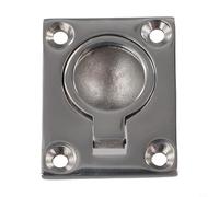 Marine Grade 316 Stainless Steel Flush Mount Lifting Ring Pull Handle Boat Hatch Latch Cabinet Door Hardware Silver Color Design(48 * 38MM)