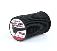 Marine Grade Bungee Cords Heavy Duty Outdoor - Bungee Cord Roll - 100% Stretch Elastic Cord and Absorbent Bungee Shock Cord for Kayak Deck, Camping, Crafting (1/4" x 100ft)