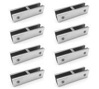 Marine Grade Glass Railing Clamp - 180° Brushed Finish Double Sided Holder for Coastal Pool/Balustrade/Deck, Corrosion Resistant with Mounting Kit