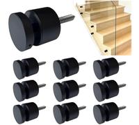 Marine Grade SS316 Heavy Duty Glass Railing Standoff for Balcony Stair Balustrade Railing Glass Bracket by LukLoy, Matte Black (Stainless Steel 316, Matte Black, 10)